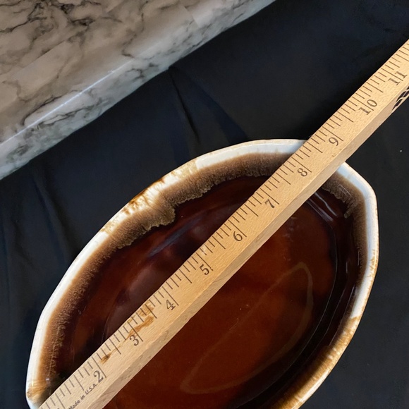 * McCoy Pottery Brown Drip Oval Baking Bowl Oven Proof Stonewear Brown Drip - Picture 4 of 6